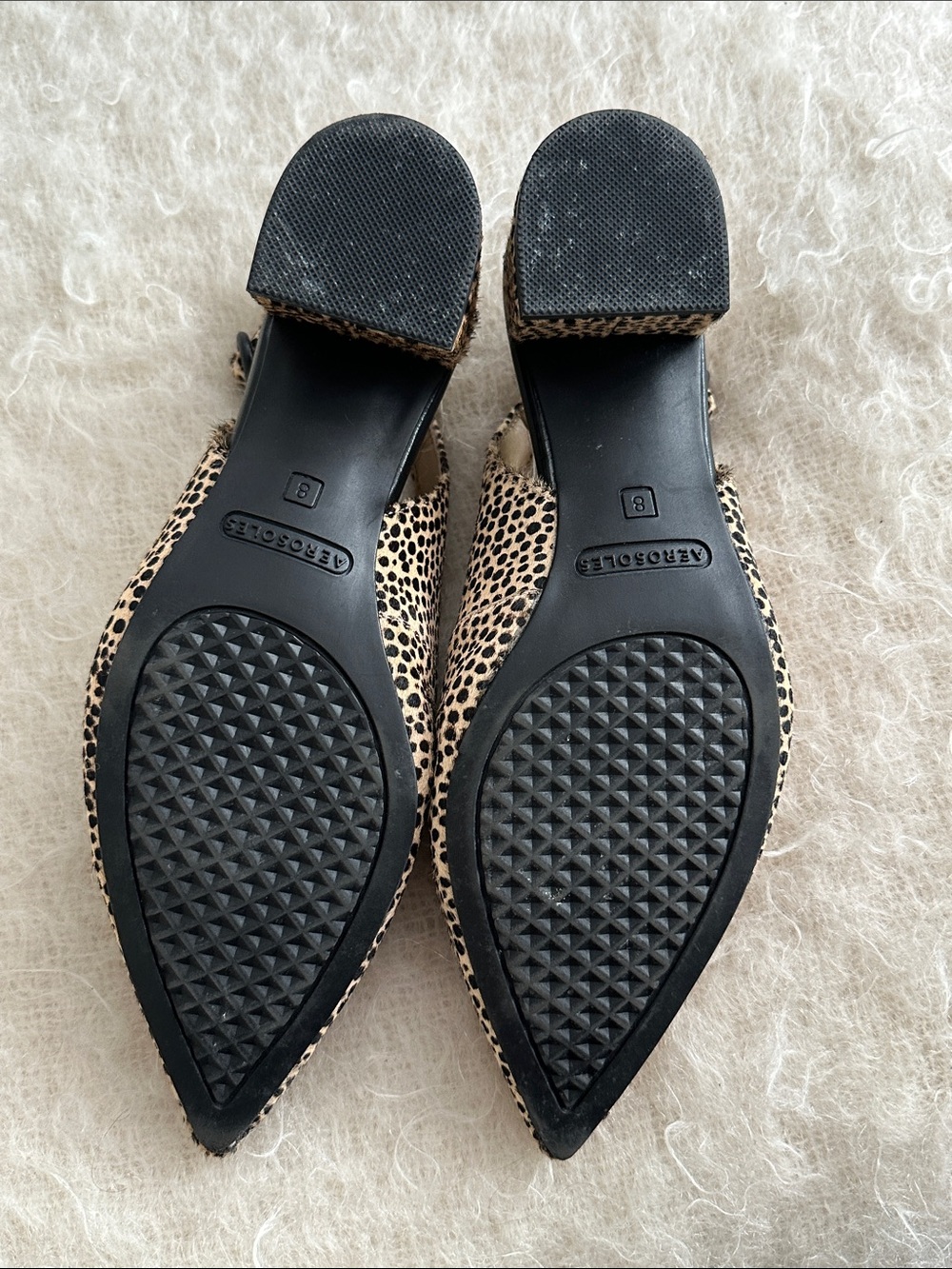 Aerosoles Grand Central Cheetah Print Calf Hair Slingback Heels Size 8 - Picture 4 of 8